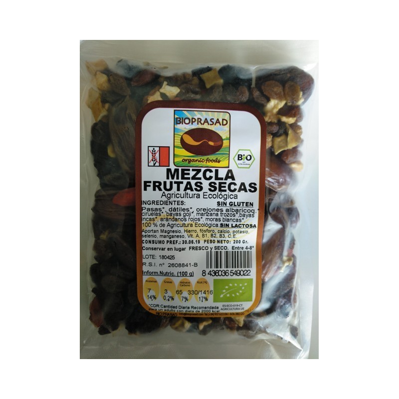 MEZCLA FRUTAS SECAS 200 GR.