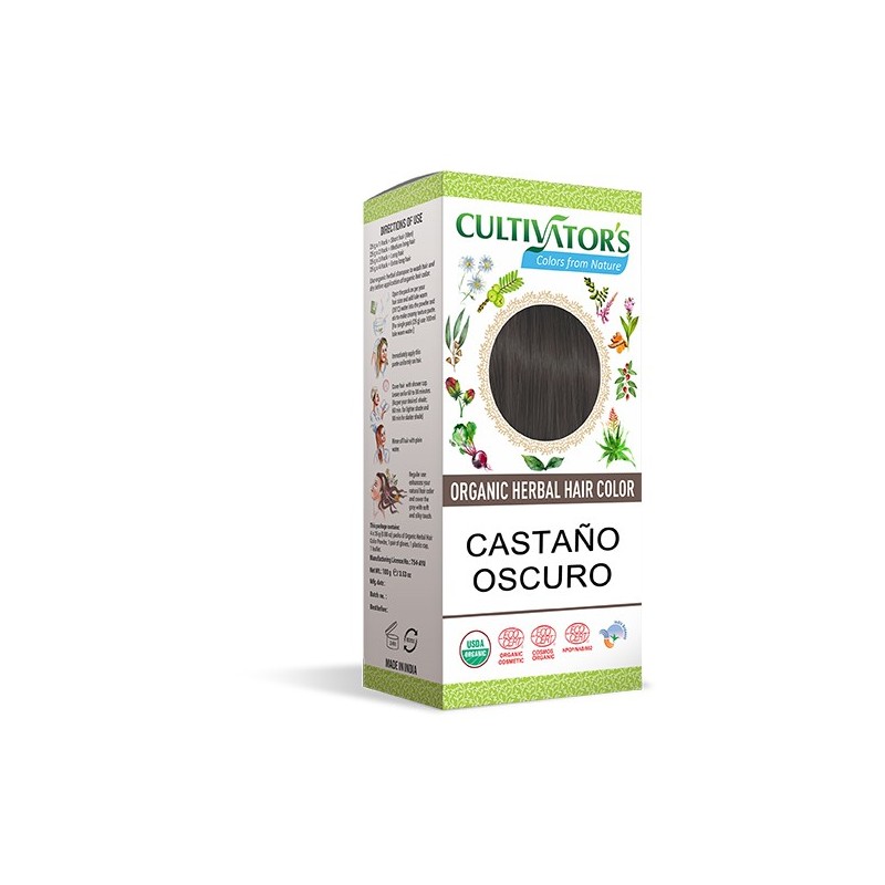 TINTE ORGÁNICO CASTAÑA OSCURO  CULTIVATORS 100GR