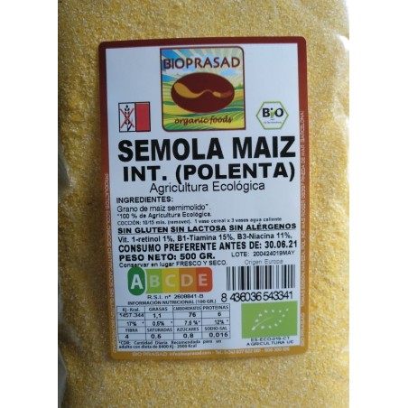 SÉMOLA DE MAÍZ INTEGRAL "POLENTA"   500 GR.