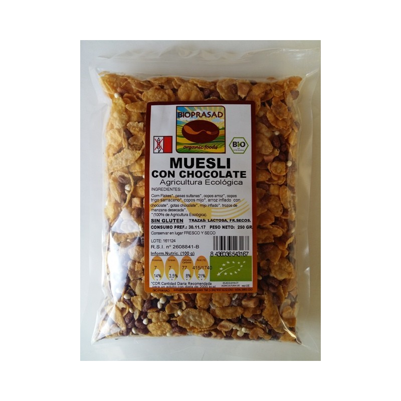 MUESLI CON CHOCOLATE  250 GR.