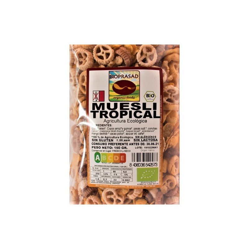 MUESLI TROPICAL 150 GR.