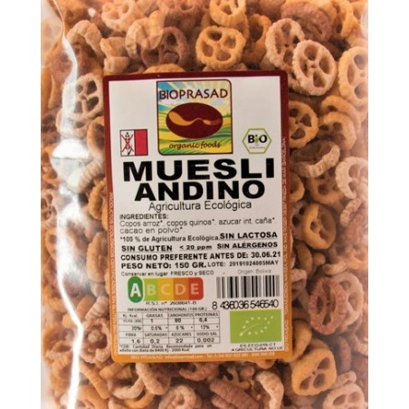 MUESLI ANDINO CON CACAO 150 GR.