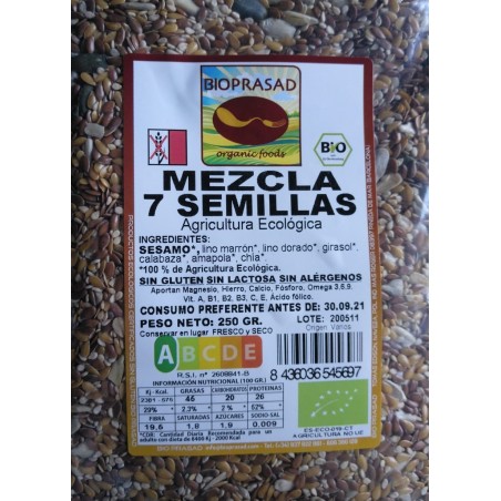 MEZCLA DE 7 SEMILLAS  250 GR.