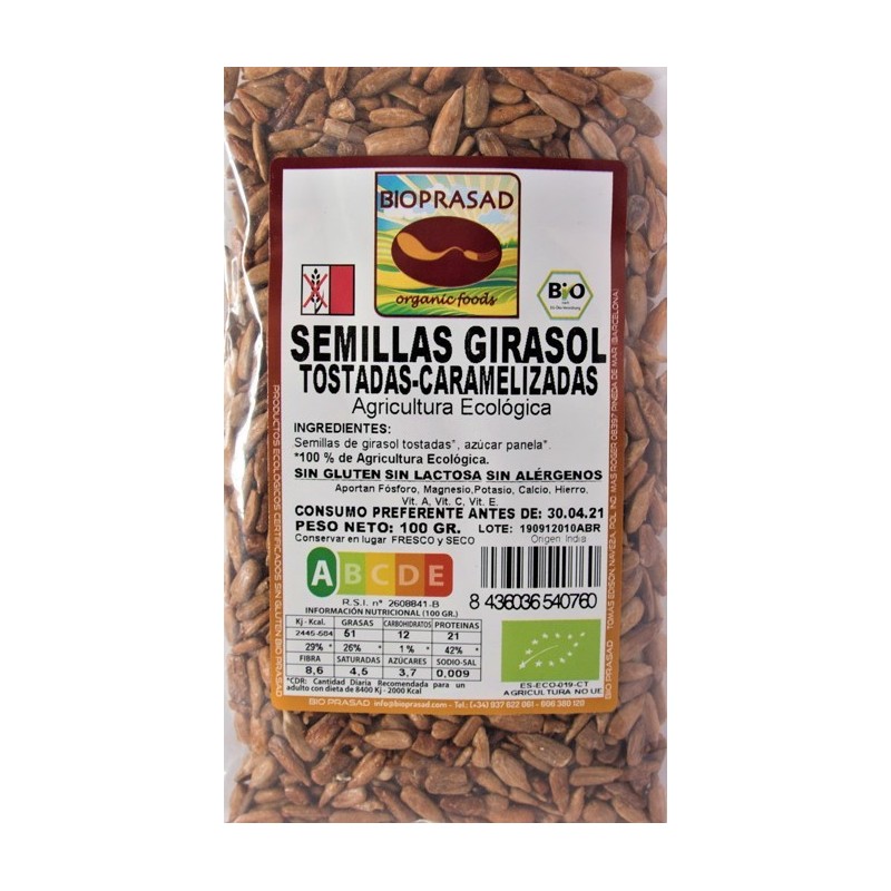 SEMILLAS DE GIRASOL CARAMELIZADAS 100 GR.