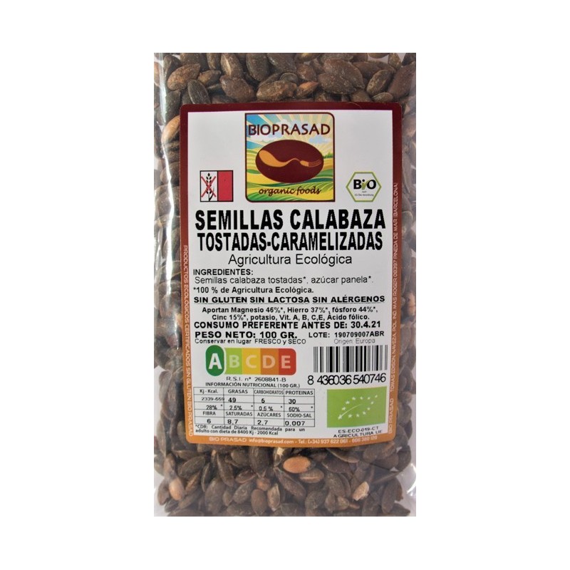 SEMILLAS DE CALABAZA CARAMELIZADAS 100 GR.