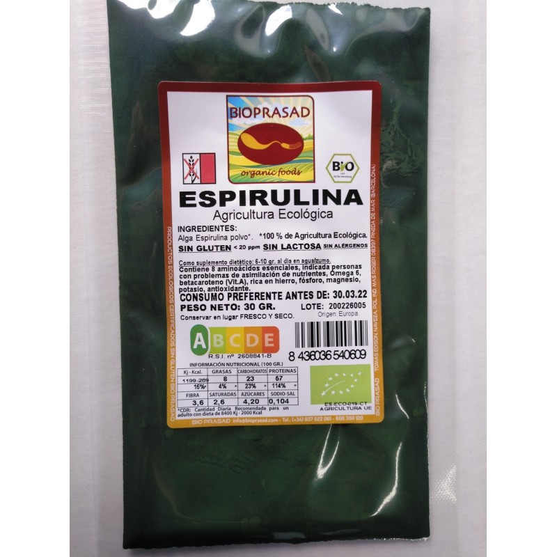 ESPIRULINA EN POLVO 30 GR.