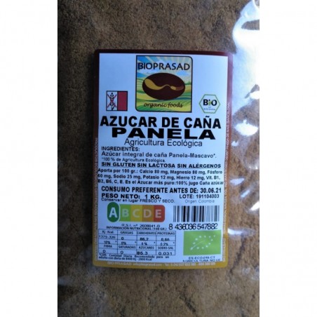 AZÚCAR INTEGRAL DE CAÑA PANELA 1000 GR.