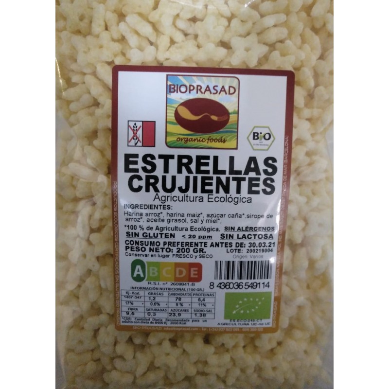 ESTRELLAS CRUJIENTES CON MIEL 200 GR.